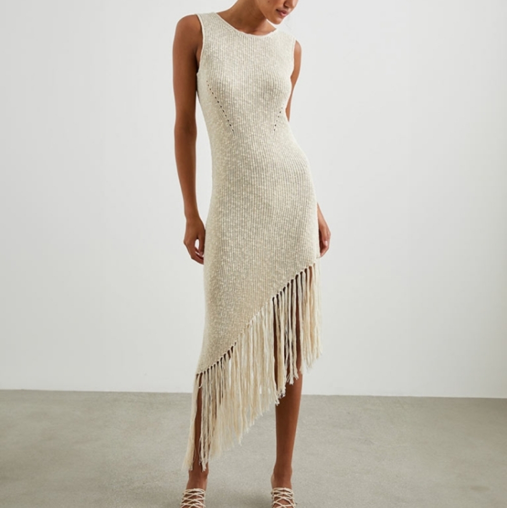 Rails Rylee Fringe Dress In Ecru S